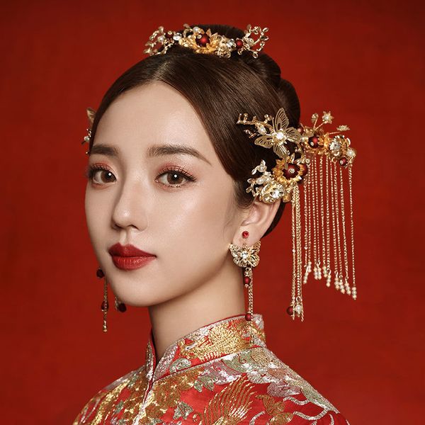 

m2020 bridal headdress hefu new style phoenix show hanfu crown xiuhe and simple atmosphere m, Silver