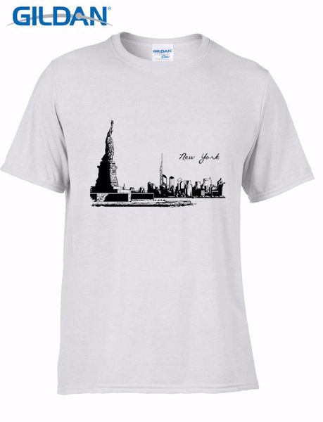 

горячая продажа природные printed человек мода круглый воротник футболка new york cityscape tee рубашки мужская одежда спортивная с капюшоно