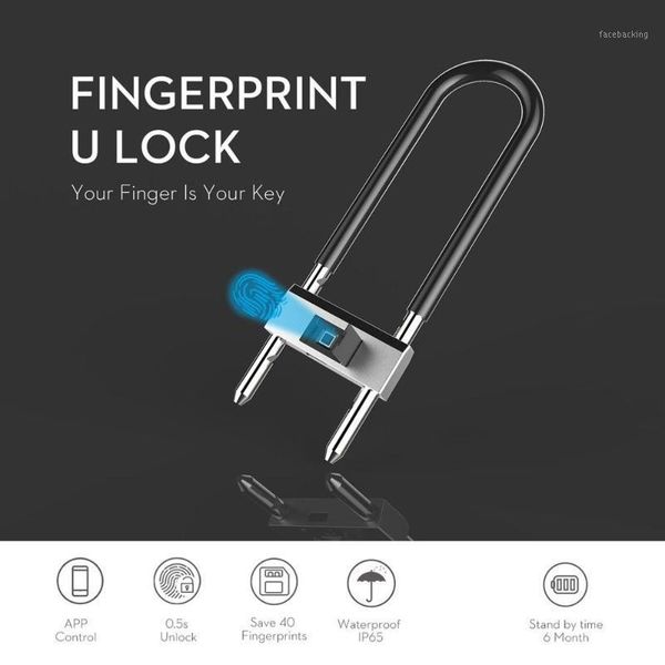 

fingerprint access control smart u-shaped lock l4 waterproof dustproof anti-theft office glass door bicycle1