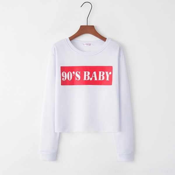 

tpvqz 2020 autumn online women's ins online celebrity letter women's short round neck long sleeve 2020 autumn sweater printing ins, Black
