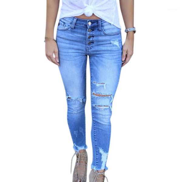 

women jeans pants denim women's clothing high waist tight-fitting long pants trousers women1, Blue