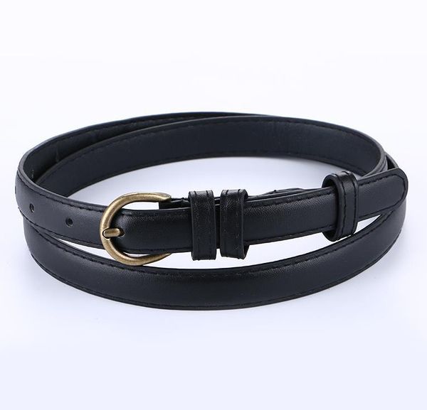 

новое поступление высокое качество pu кожаный ремень кофе узкий старинный тонкий штырь пряжки ремни для женщин повседневные талии ремешок дж, Black;brown