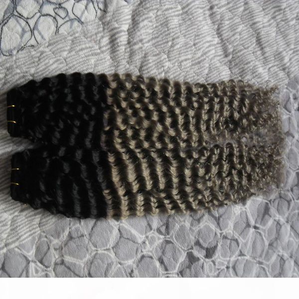 

blonde hair weave bundles ombre 1 bundles non-remy 200g 1b gery two tone ombre brazilian hair double weft, Black