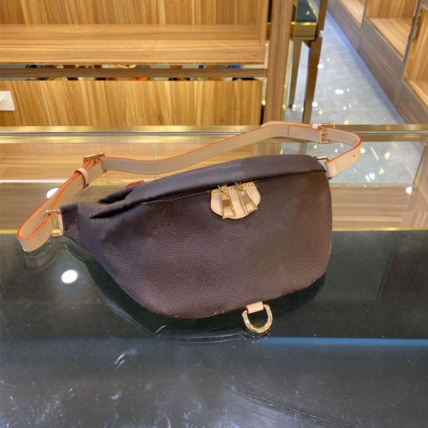 

brown waist bag lady chest purse old flower crossbody handbag quality hardware letter printing shoulder back