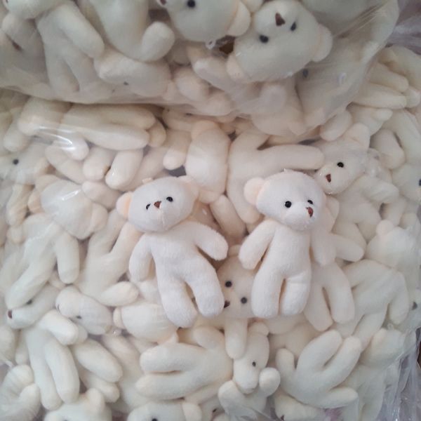 10 шт. / Лот Свадьба Белый медведь Букет DIY плюшевый мишка Фаршированная плюшевая игрушка Милый голый плюшевой куклы Мини-кукла для ребенка оптом