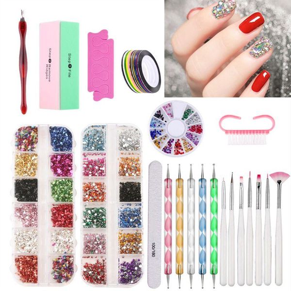 

nail art kits set uv led lamp dryer with gel polish kit soak off manicure tools electric drill for
