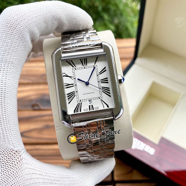 

luxry 41mm white date dial w5200028 316l stainless steel case mens watch automatic mechanical leather strap designer watches, Slivery;brown