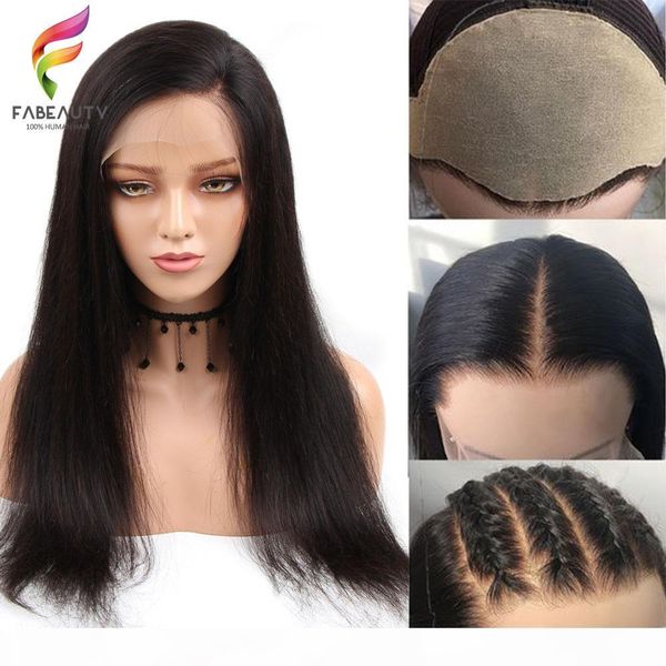 

fake scalp lace front human hair wigs pre plucked peruvian straight 13x4 lace front wig with baby hair glueless remy hair wigs, Black