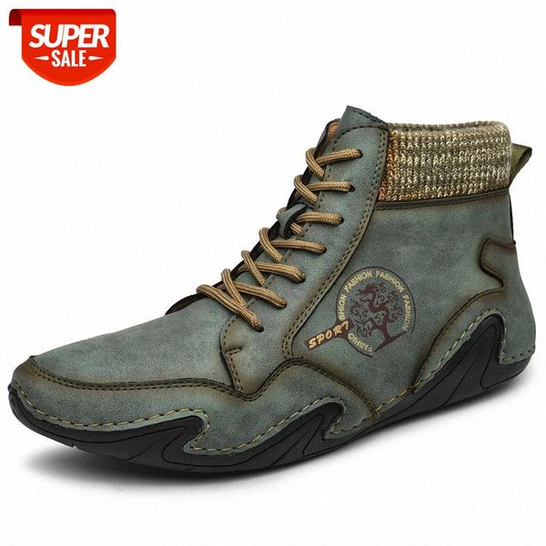 

2020 new leather men boots handmade ankle boots fashion outdoor autumn winter men casual leather shoes spring #qu9w