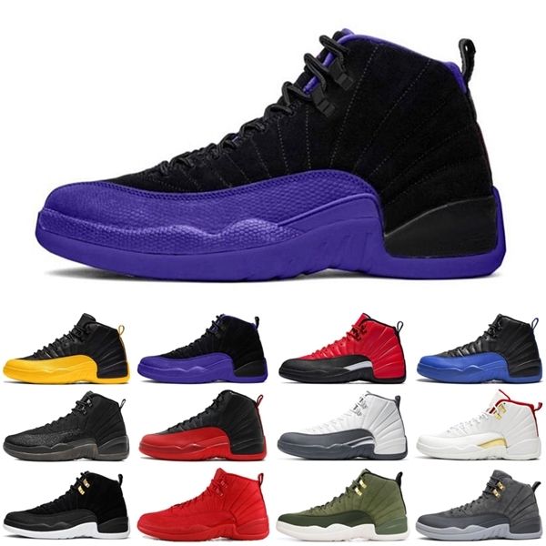 

university gold 12 12s men sport shoes dark concord grey reverse flu game taxi athletics mens trainers sports sneakers size 7-13