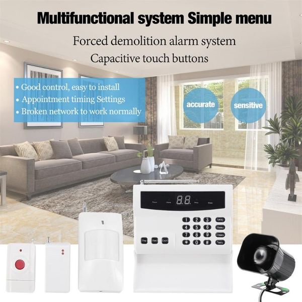 

led intelligent wireless digital home security alarm system fireproof burglarproof emergency help white for home safe car
