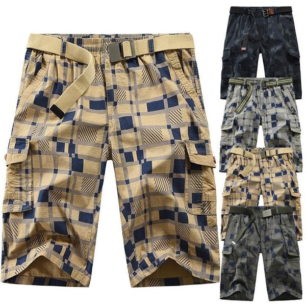 

shorts men 2020 new summer fashion casual shorts plaid drawstring loose joggers men's1, White;black