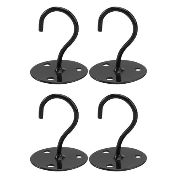 

hooks & rails 4pcs black round base ceiling hangers heavy duty for balcony