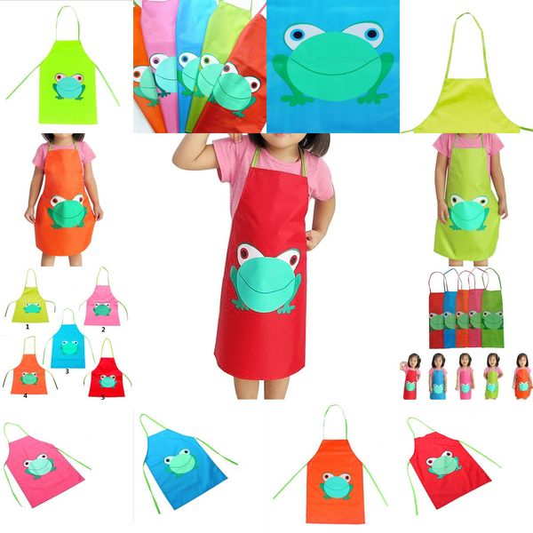 

waterproof cute kids child cartoon children frog printed girl boy lovely painting cooking apron 5 color available 2 nfqgv