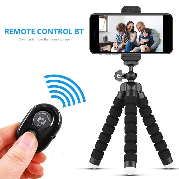 

360 mobile phone holder mini flexible sponge ocs tripod bracket bluetooth shutterfor mobile phone camera selfie stand wmtlrl loveshop01