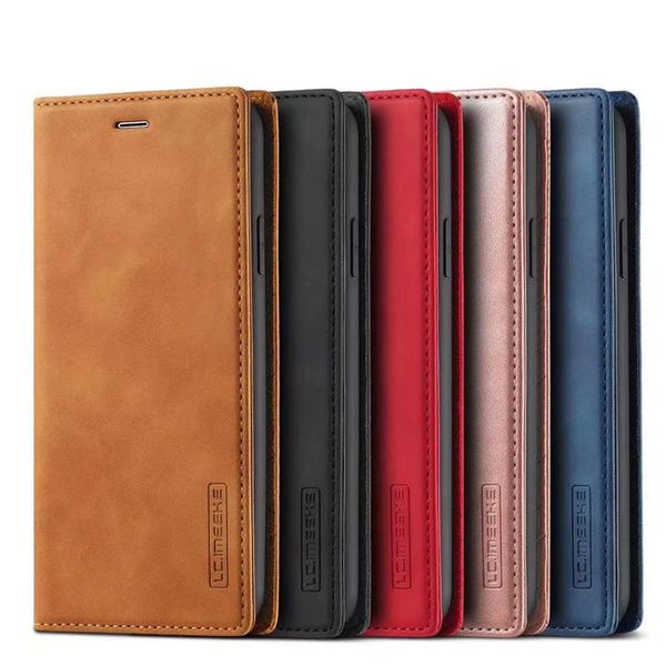 Capa de Couro de Couro de Cartão Flip Magnético Retro para iPhone 13 12 11 Pro Max XR X XS 7 8 6 PLUS SAMSUNG GALAXY S10 S20 S21 DHL