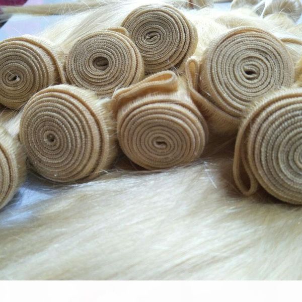 

#613 virgin hair 3 bundles straight hair weave blonde color human hair extensions 100g bundle tangle free, Black