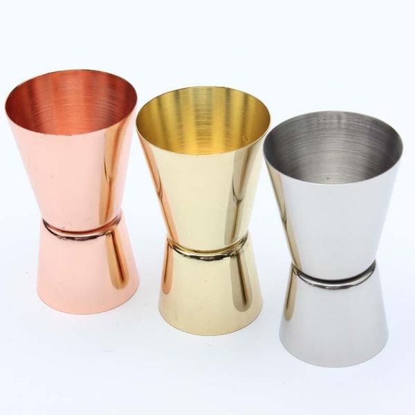 

15/30ml double head measuring cup gold stainless steel bar cocktail measuring cups jigger liquor measuring cup customizable dbc vt0988