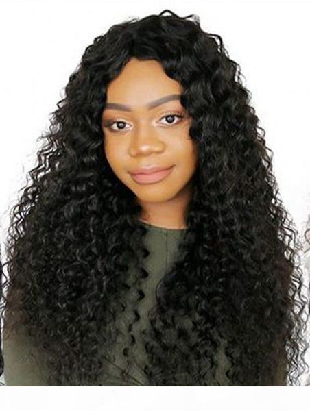 

полный шнурок глубоких парики волны с волосами младенец бразильского человеческого glueless волос свободной часть фронта шнурок 130% плотнос, Black;brown