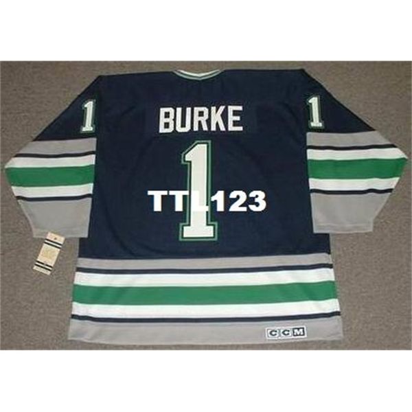 

men #1 sean burke hartford whalers 1993 ccm vintage hockey jersey or custom any name or number retro jersey, Black