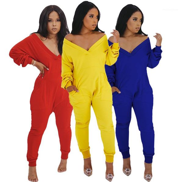

clothing suits solid color two piece pants women designer 2pcs sets v neck long pants, White