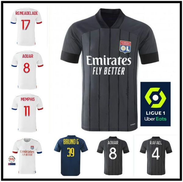 

reine-adelaide soccer jersey dembele 2020 2021 t.mendes aouar traore fekir paqueta toko ekambi kadewere men + kids kit set maillot de foot, Black;yellow