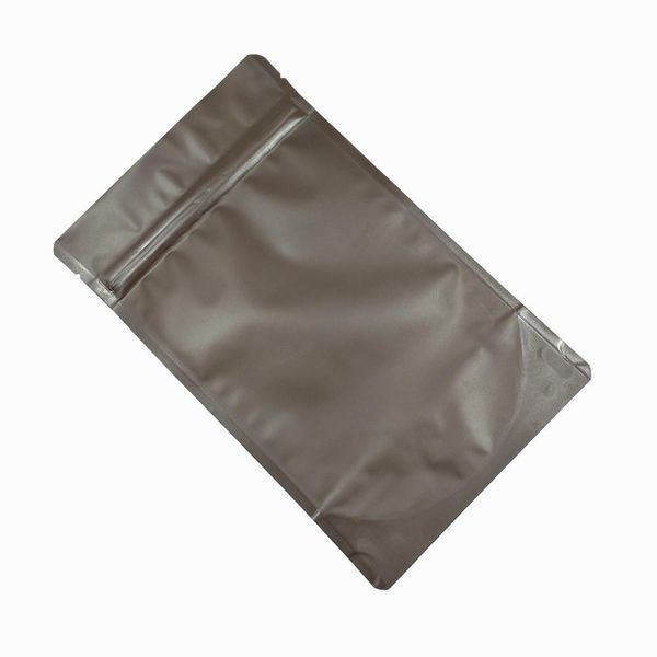 

50pcs lot coffee color matte stand up pure aluminum foil zip lock package bag mylar candy coffee powder storage zipper pouch h bbydwd