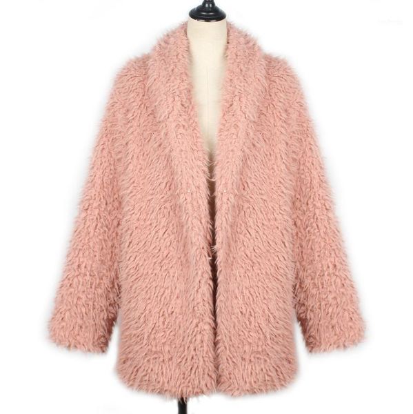 

f0238 european and american autumn and winter women's clothing plus size long sleeve women faux fur coat1, Black