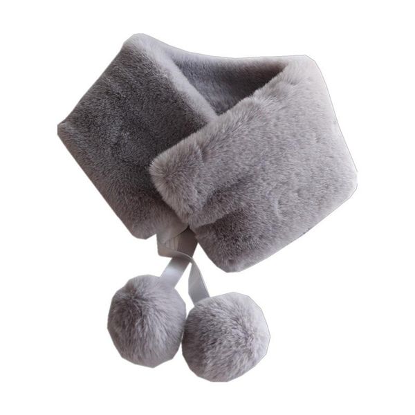 

scarves children scarf girls winter warm faux fur loop fashion collar soft hairy warmer shawl elegant, Blue;gray
