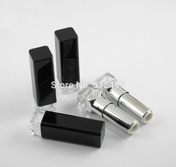 

10/30/50pcs 12.1mm mold filling diy empty black square lipstick tube transparent base bright bbytsy lipper