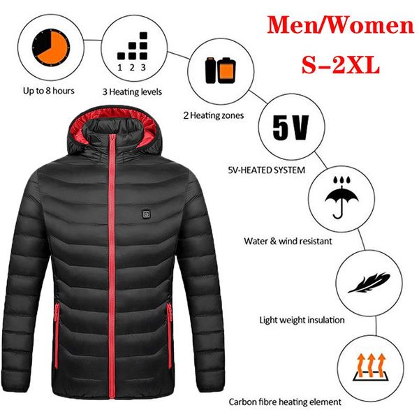 

новая интеллектуальная coat сгущает теплый жилет женщина / мужчина термической одежды usb обогреваемых зимы куртки теплого тело открытых мод, Gray;blue