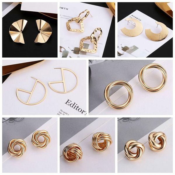 

gs new design classic gold color twisted love knot stud earrings for women geometric earring wedding bridal gifts jewelry, Golden;silver