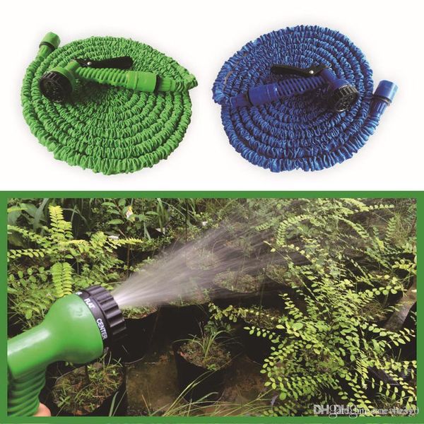 

retractable fast connector water hose with multi size water gun house garden watering washing latex expandable hose set dh0755-6 t03