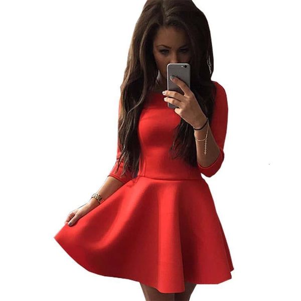 

women dress 2020 new fashion long-sleeve a-line mini formal solid color dresses vestidos gz6032 drop shipping, Black;gray