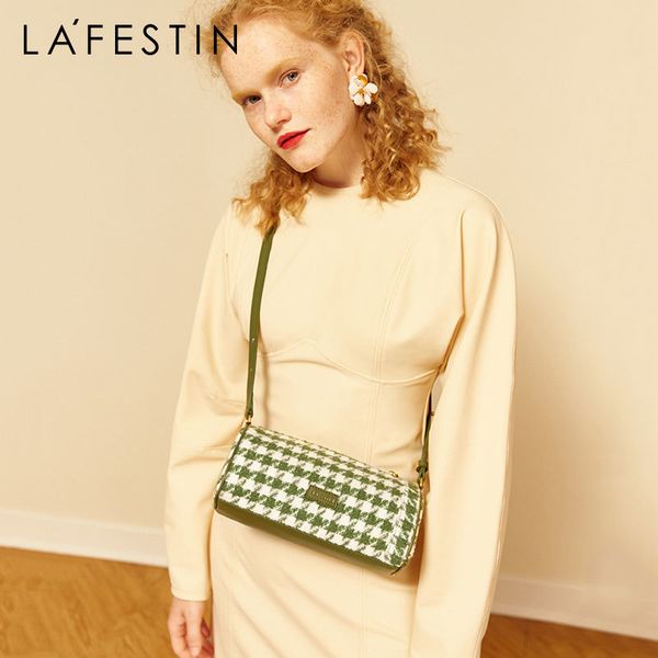 

lafestin 2020 designer retro handbag fashion one shoulder messenger bag check c0121