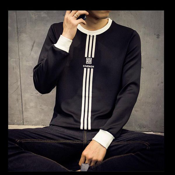 

male korean version of the tide trend fashion spring and autumn models warm long casual s wgtx08 hooded sweatshirt hoodie men t shirt