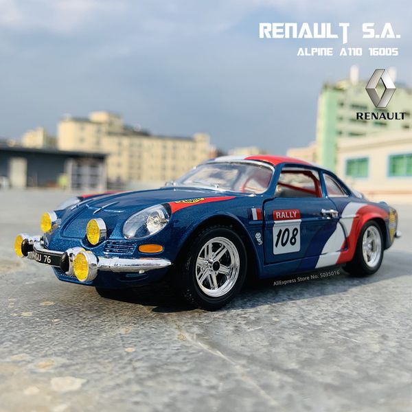 

a110 renault alpine bburago 1600s simulation alloy 1:24 car model crafts decoration collection toy tools gift