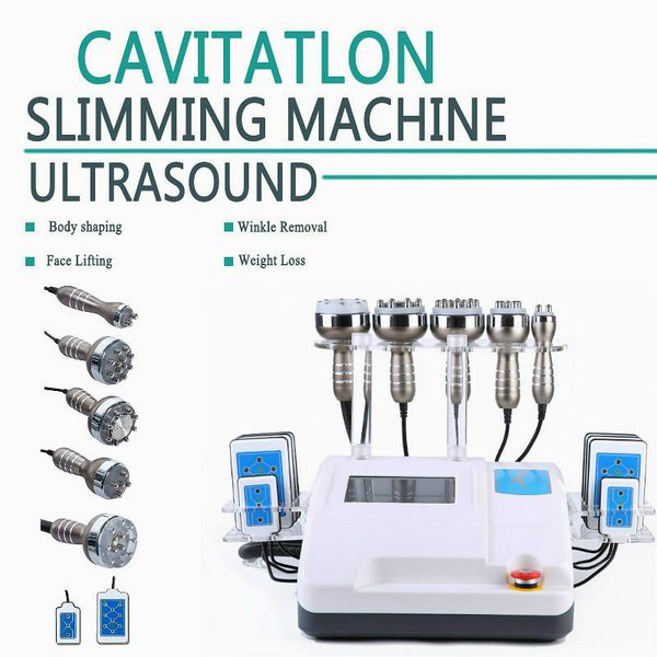 

new promotion 6 in 1 ultrasonic cavitation vacuum radio frequency lipolaser slimming machine for salon machine, Black