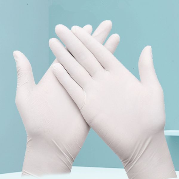 

women disposable housework cleaning mechanic protective men garden school kitchen tattoos white nitrile gloves