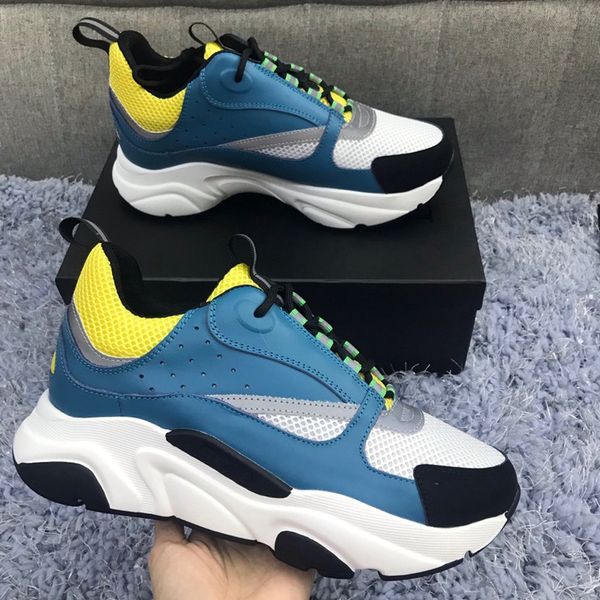 

blue yellow b22 mens trainers designers sneakers luxury calfskin men women luxury leather shoes sneaker selling, Black