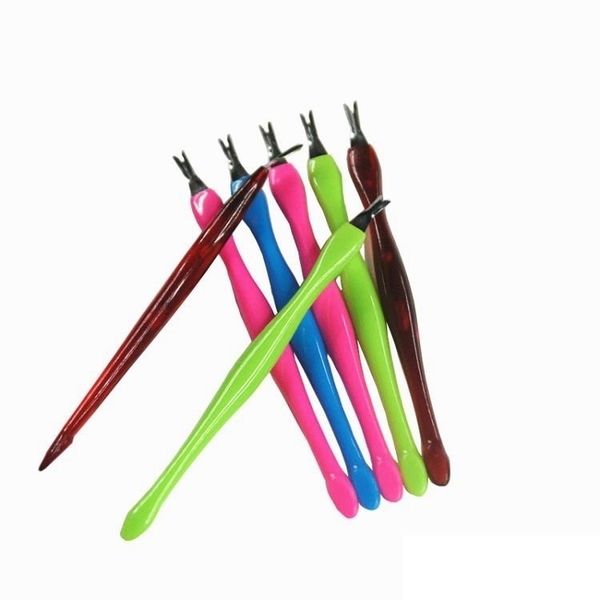 

stainless steel cuticle pusher nail art fork manicure tool for trim dead skin fork nipper pusher trimmer cuticle remover