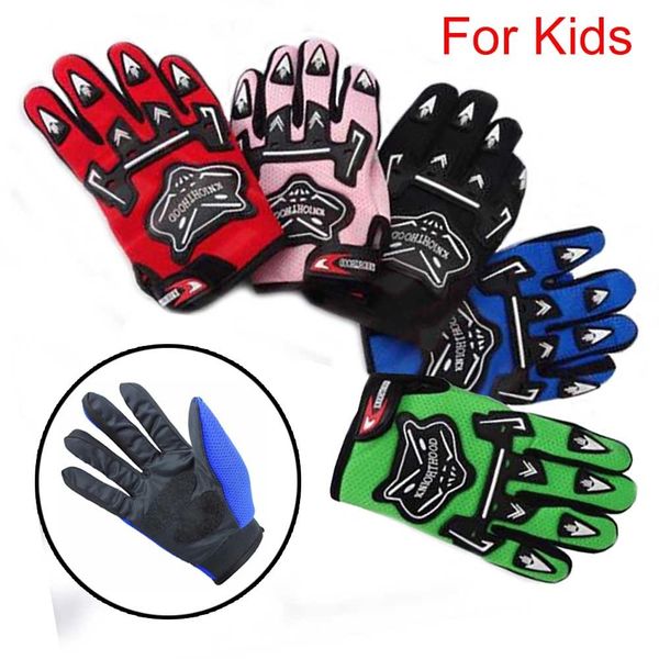 

racing children full finger kids gloves motorcycles sports glove bicycle dirt pit pocket bike scooter atv quad, Blue;gray