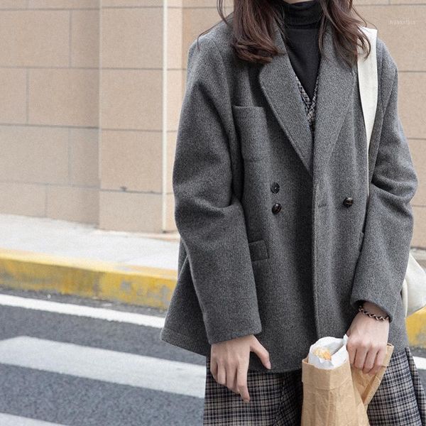 

suit tweed jacket women's retro 2021 new autumn winter loose grey suit women plus size luxury tweed blazer1, White;black