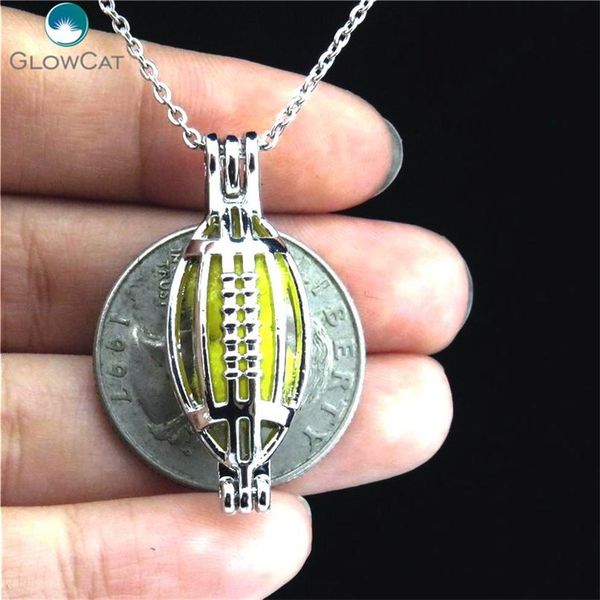 

k176 silver регби медальон ожерелье спорт американский футбол шарика перлы клетка цепи аромат эфирное масло диффузор locket jlleiv home003, Black