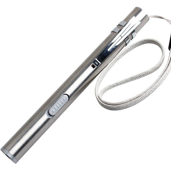 

solled stainless steel highlight pen shape usb charging mini led lithium battery