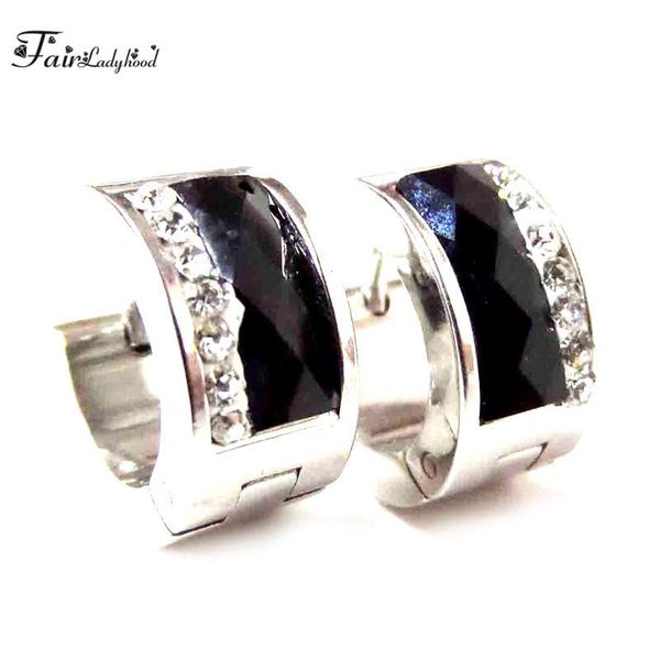 

fairladyhood 7mm*13mm 316l stainless steel earrings for women, Golden;silver