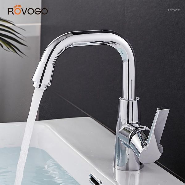 

rovogo single-handle swivel spout bathroom sink faucet, bar sink faucet cold and mixer tap brass chrome1