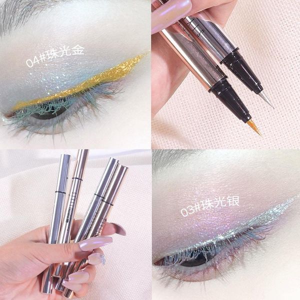 

eyeliner waterproof 24 hours pen long-lasting pearl silver/pearl gold make up eye liner pencil