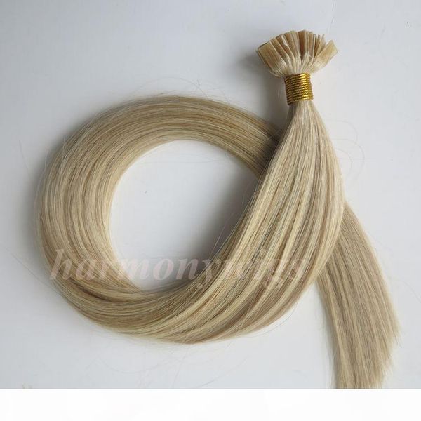 

pre-bonded hair extensions flat tip keratin human hair 50g 50strands 18 20 22 24inch m27&613 brazilian indian hair products, Black