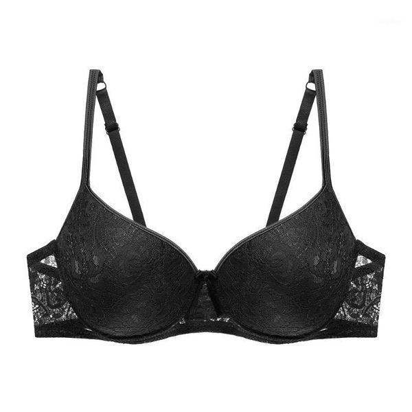 

lace bras for women solid color new plus size push up bra lingerie 3/4 cup brassiere female underwear big size bralette1, Red;black